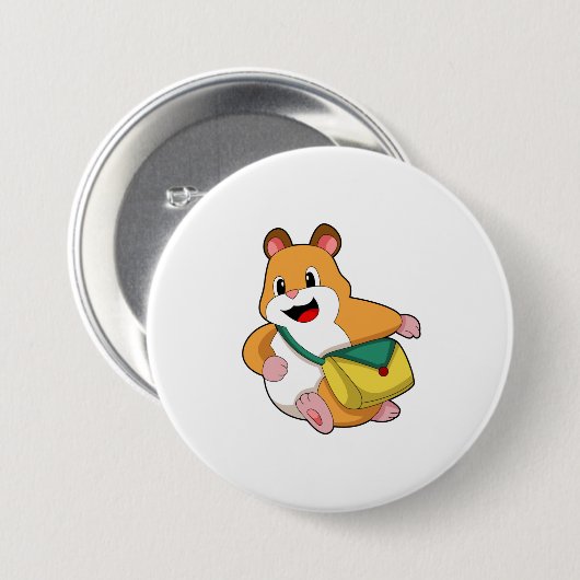 Hamster met Bag.PNG Ronde Button 7,6 Cm (Voorkant /achterkant)