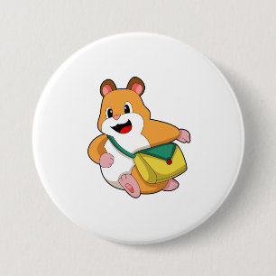 Hamster met Bag.PNG Ronde Button 7,6 Cm