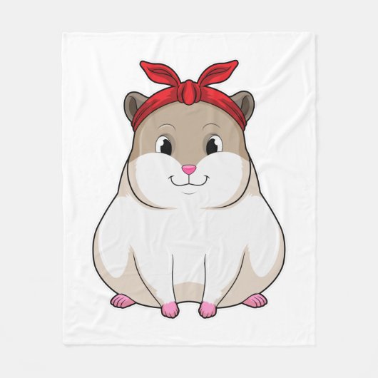 Hamster met Bandana Fleece Deken (Voorkant)