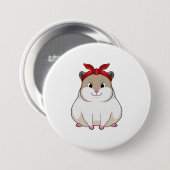 Hamster met Bandana Ronde Button 7,6 Cm (Voorkant /achterkant)