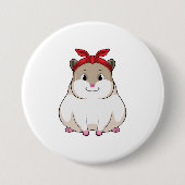 Hamster met Bandana Ronde Button 7,6 Cm (Voorkant)