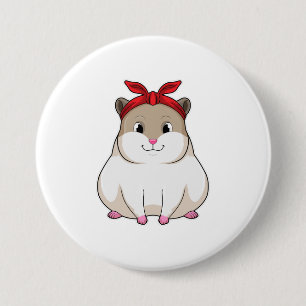 Hamster met Bandana Ronde Button 7,6 Cm