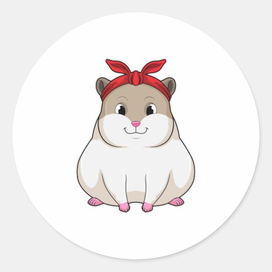 Hamster met Bandana Ronde Sticker (Voorkant)
