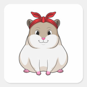 Hamster met Bandana Vierkante Sticker