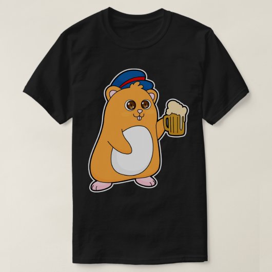 Hamster met Beer T-shirt (Design voorkant)