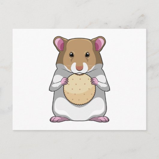 Hamster met Biscuit Briefkaart (Voorkant)