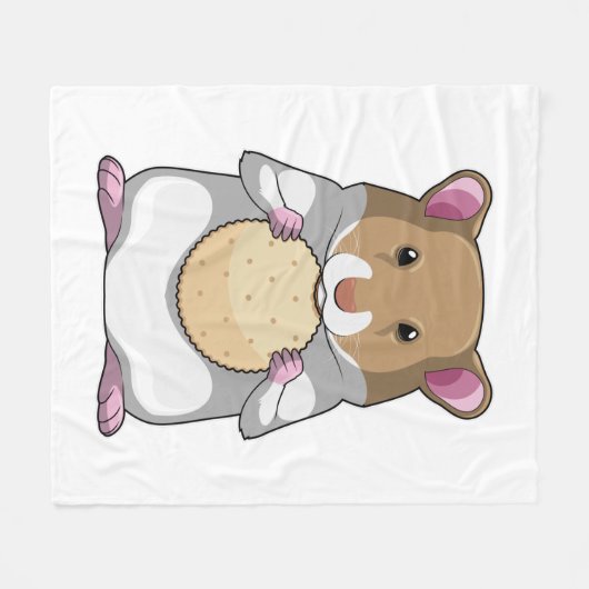 Hamster met Biscuit Fleece Deken (Voorkant (Horizontaal))