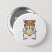 Hamster met Biscuit Ronde Button 7,6 Cm (Voorkant /achterkant)