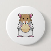 Hamster met Biscuit Ronde Button 7,6 Cm (Voorkant)