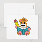 Hamster met Boek en Pen Briefkaart (Voorkant / Achterkant)