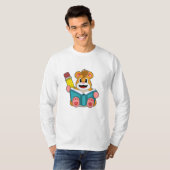 Hamster met Boek en Pen T-shirt (Voorkant volledig)