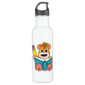 Hamster met Boek en Pen Waterfles (Voorkant)