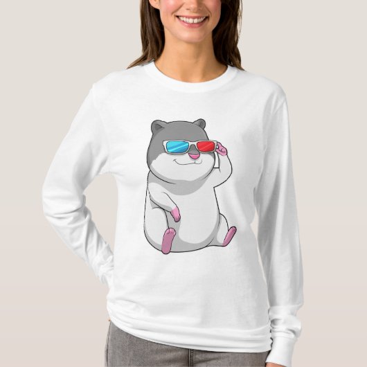 Hamster met bril t-shirt (Voorkant)