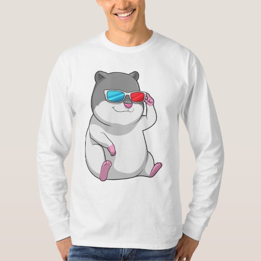 Hamster met bril t-shirt (Voorkant)