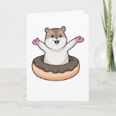 Hamster met Chocolade Donut Kaart (Voorkant)