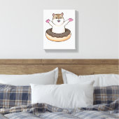 Hamster met Chocolate Donut Canvas Afdruk (Insitu (Slaapkamer))