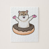 Hamster met Chocolate Donut Legpuzzel (Verticaal)