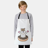 Hamster met Chocolate Donut Schort (Gedragen)