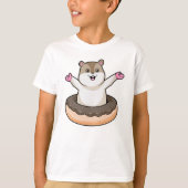 Hamster met Chocolate Donut T-shirt (Voorkant)