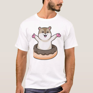 Hamster met Chocolate Donut T-shirt