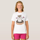 Hamster met Chocolate Donut T-shirt (Voorkant volledig)