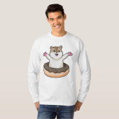 Hamster met Chocolate Donut T-shirt (Voorkant volledig)