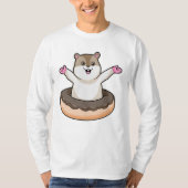 Hamster met Chocolate Donut T-shirt (Voorkant)