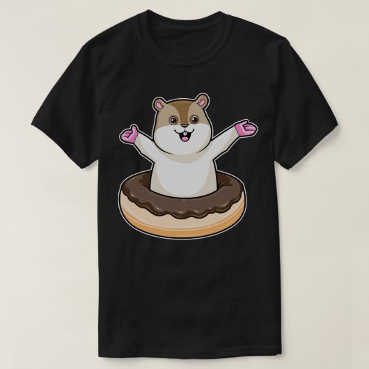 Hamster met Chocolate Donut T-shirt (Design voorkant)