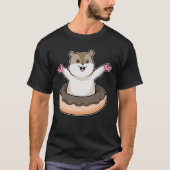 Hamster met Chocolate Donut T-shirt (Voorkant)
