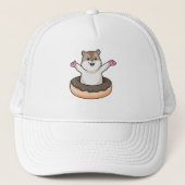 Hamster met Chocolate Donut Trucker Pet (Voorkant)