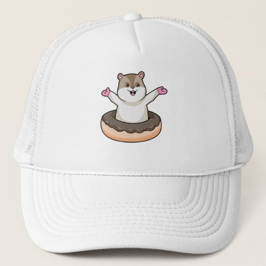 Hamster met Chocolate Donut Trucker Pet (Voorkant)