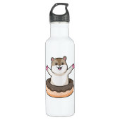 Hamster met Chocolate Donut Waterfles (Voorkant)
