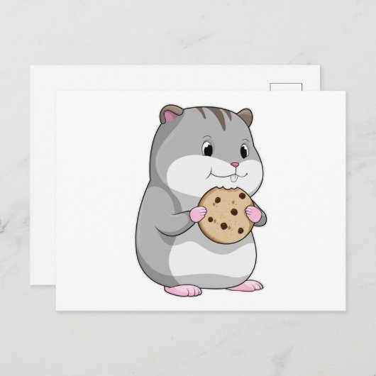 Hamster met Cookie Briefkaart (Voorkant / Achterkant)