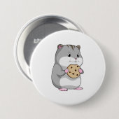 Hamster met Cookie Ronde Button 7,6 Cm (Voorkant /achterkant)