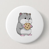 Hamster met Cookie Ronde Button 7,6 Cm (Voorkant)