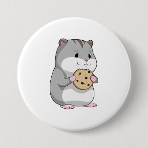 Hamster met Cookie Ronde Button 7,6 Cm