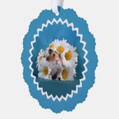 Hamster met Daisy Bloem Boeket Vakantie Ornament Kaart (Links)
