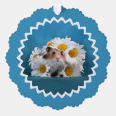 Hamster met Daisy Bloem Boeket Vakantie Ornament Kaart (Voorkant)