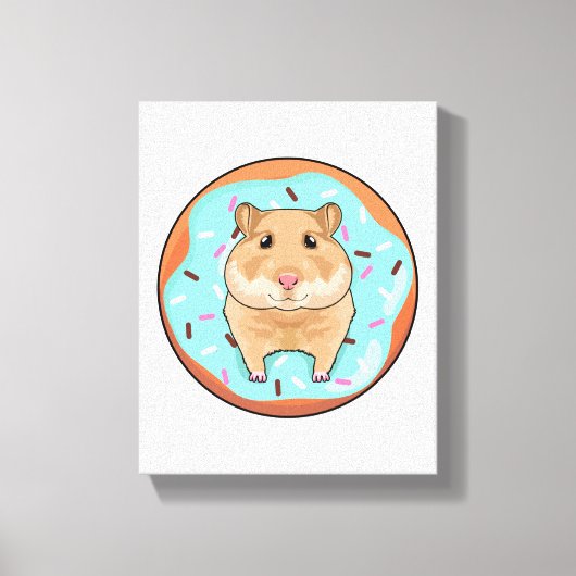 Hamster met Donut Canvas Afdruk (Voorkant)