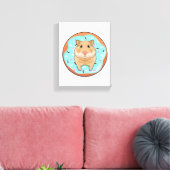 Hamster met Donut Canvas Afdruk (Insitu (Woonkamer))