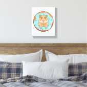 Hamster met Donut Canvas Afdruk (Insitu (Slaapkamer))
