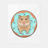 Hamster met Donut Fleece Deken (Voorkant)