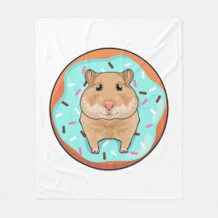 Hamster met Donut Fleece Deken