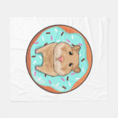 Hamster met Donut Fleece Deken (Voorkant (Horizontaal))