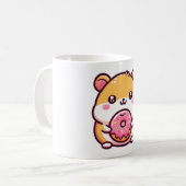 Hamster met donut koffiemok (Voorkant links)