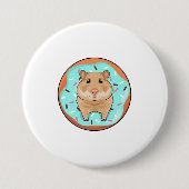 Hamster met Donut Ronde Button 7,6 Cm (Voorkant)