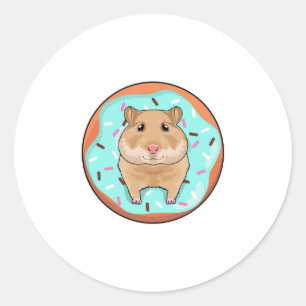 Hamster met Donut Ronde Sticker