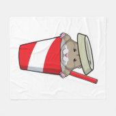 Hamster met Drink Fleece Deken (Voorkant (Horizontaal))