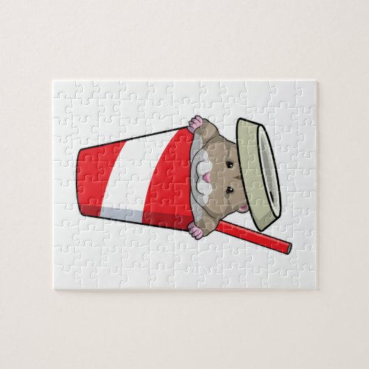 Hamster met Drink Legpuzzel (Horizontaal)