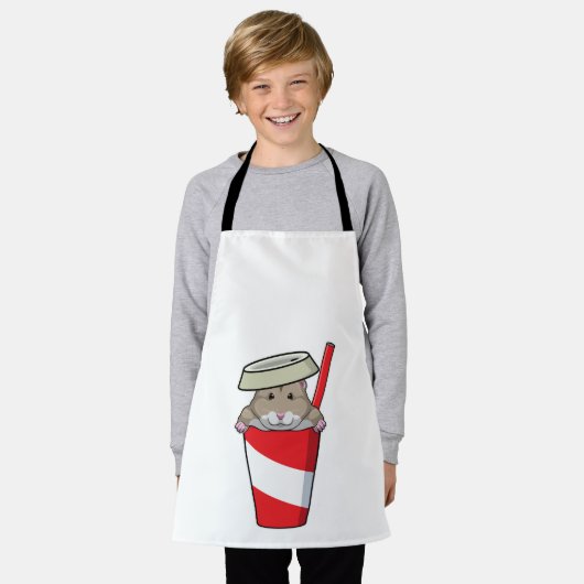 Hamster met Drink Schort (Gedragen)